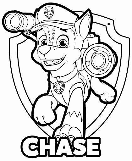 Online coloring book: Chase in a badge coloring page